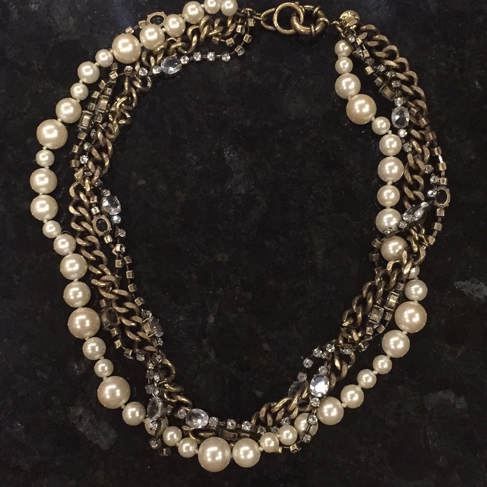 Jcrew Crystal and Pearl Necklace